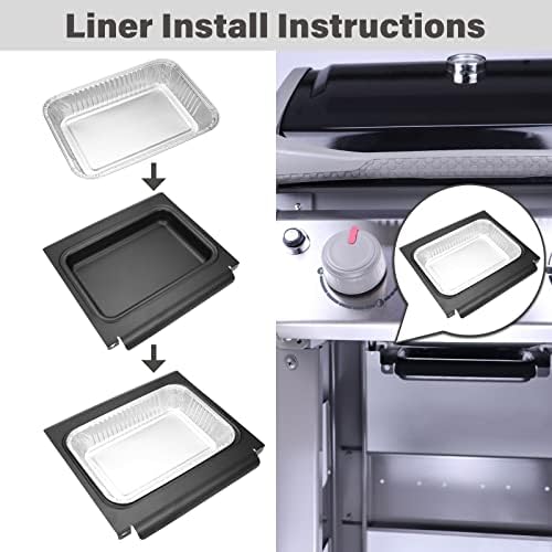 GARNETIN 67047 Grease Catcher & Liners for Weber Spirit, Genesis & Traveler