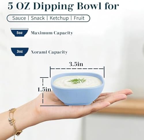 Soy Sauce Dish 5 OZ, Unbreakable Small Bowls for Dip - Colorful