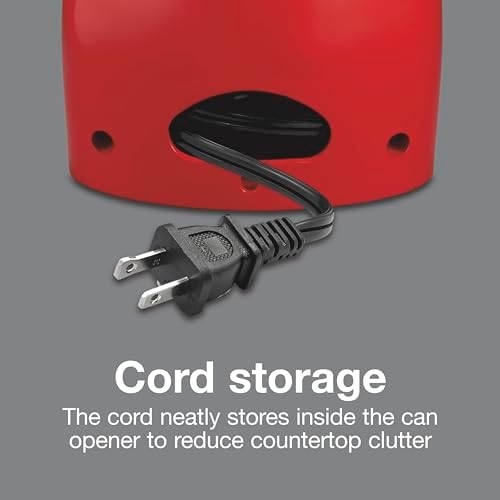 Proctor Silex Power Electric Automatic Can Opener for Kitchen with Knife Sharpener, Twist-off Easy-Clean Lever, Cord Storage, Red (75226) (Pack of 2)