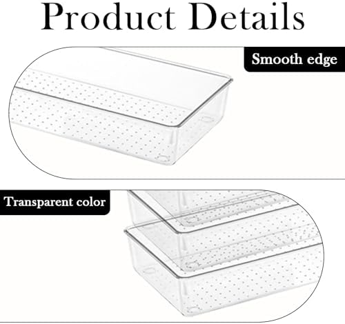 6 Pcs Clear Drawer Organizer Trays Plastic Drawer Organizers Set