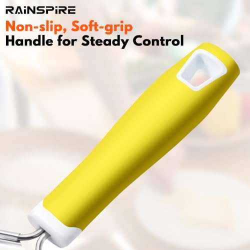 Rainspire Professional Cheese Graters for Kitchen Stainless Steel Handheld, Metal Lemon Zester Grater With Handle For Cheese, Chocolate, Spices, Kitchen Gadgets And Tools, Soft Grip Handle, Yellow