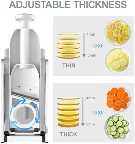 SupMaKin Safe Mandoline Slicer for Kitchen,Adjustable Potato Slicer 1-8 mm