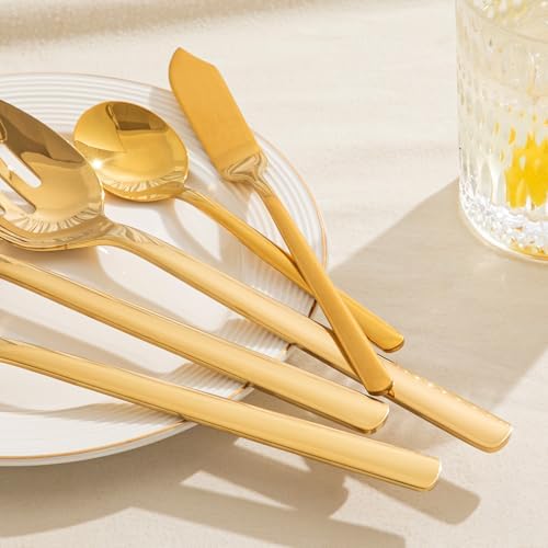 KINGSTONE 12 piece Large Hostess Serving Utensils Set,18/10 Stainless Steel