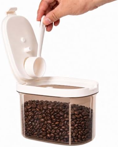 Airtight Coffee Canister, 34oz with Magnetic Scoop, Bean Storage