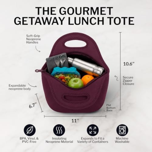 Built Gourmet Getaway Neoprene Lunch Bag - Fig Lilas