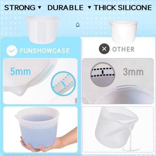 Extra Large Silicone Measuring Bowl Set for Epoxy Resin 2000ml & 1000ml