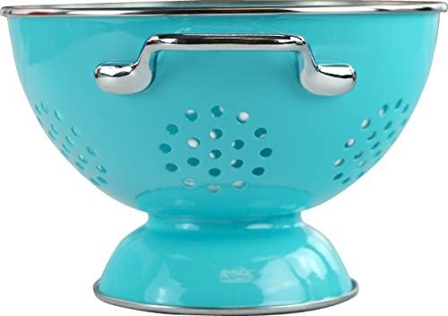 Calypso Basics by Reston Lloyd Powder Coated Enameled Colander, 1.5 Quart, Turquoise