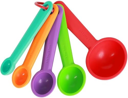 Silicone Measuring Spoons Set of 5, Assorted Colors