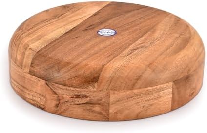 Kaizen Casa Wooden Round Shaped Serving Bowl for Fruit,Dessert Platter Tray Dish Kitchen Dining Fruit,Dessert,Snack