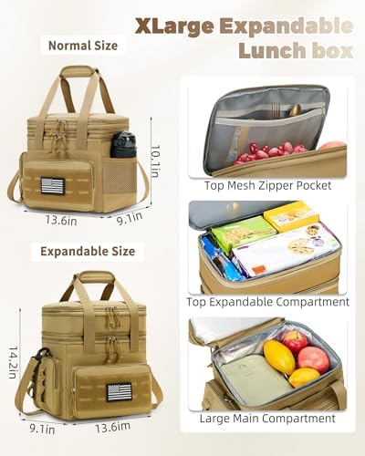 holuxer Lunch Bag & Lunch Box for Men - Tactical XLarge Soft