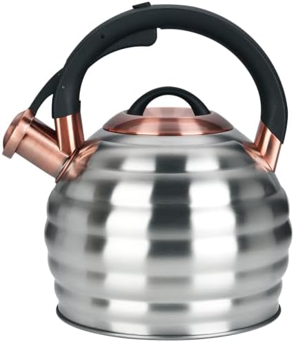Tea Kettle for Stove Top Whistling Teapot, 3.2Q Tea Pot Stainless Steel Teakettle with Heat Proof Ergonomic Handle