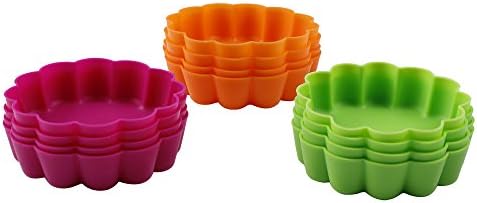 Webake Silicone Mini Tart Pan Non-stick Mini Quiche Molds Holiday Small Pie Baking Pan 3-1/4 Inch Tart Mold, Wax Melt Liners Individual Baking Cups European Food Grade (12 Pack)