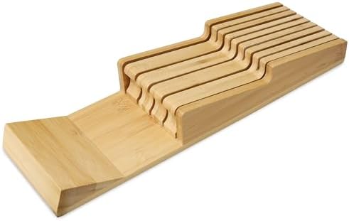 Bamboo In-Drawer Knife Block,Knife Block without Knives, Fit for 9 Knives