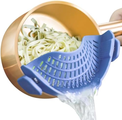 AUOON Clip On Pot Strainer Silicone, Standard 8.86 x 3.55in, Blue Velvet