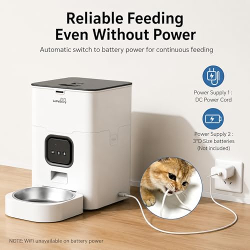 Automatic Cat Feeder with APP: 4L Dry Food Dispenser for Cats