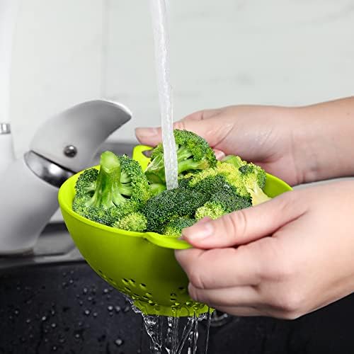 Meadow Lane 6-Inch Small Colander, 3-Cup Food Strainer, Meadow Green