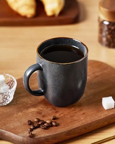 famiware Coffee Mugs Set of 8, Ocean Square 13oz Coffee Cup Set with Handle