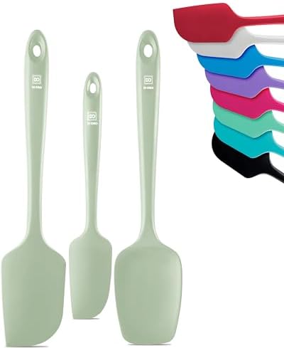 DI ORO Silicone Spatula Set - 600F Heat Resistant, 3-Pc Sage