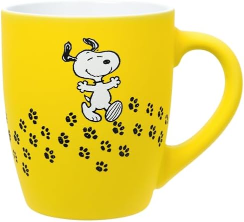 Silver Buffalo Peanuts Snoopy Paw Print Trail, Ceramic Mug, 25oz
