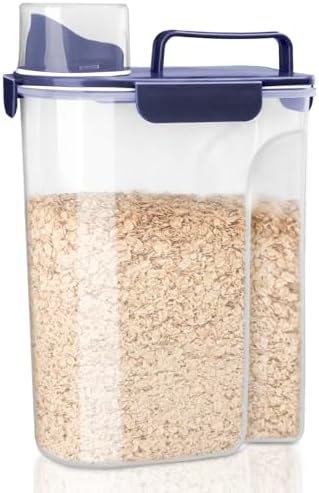 Komzon Rice Container, Airtight Rice Storage Container 10lb, Cereal Containers Storage, BPA Free Food Dispenser with Pouring Spout Handle for Flour Pasta Grain, Pet Dog Cat Bird Food Storage Container