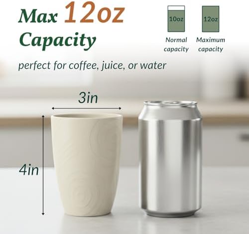 Homienly Plastic Cups Alternatives Unbreakable Drinking Glasses Wheat Straw Cup Sets for Kitchen Camping Party RV Stackable Water Tumblers Dishwasher Freezer & Microwave Safe 6 PCS (12OZ, Multi)