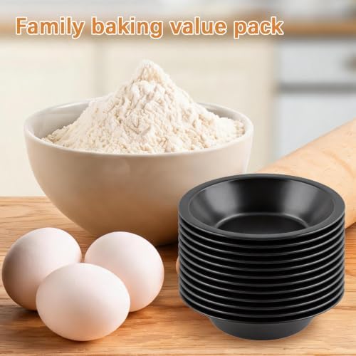 12 Pack Mini Pie Pans, 5 Inch Reusable Round Pie Tins Nonstick Small Pie Pans, Carbon Steel Round Pie Tins Small Metal Bakeware for Baking Pot Pies Cakes Quiches Tarts Desserts