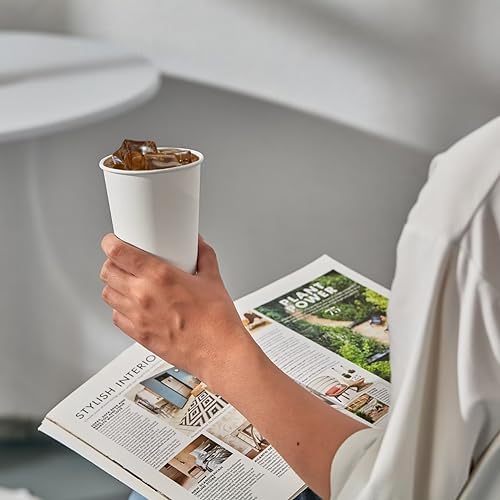 JOLLY PARTY 210Pack 16oz Disposable Paper Coffee Cups White Hot Coffee Cups