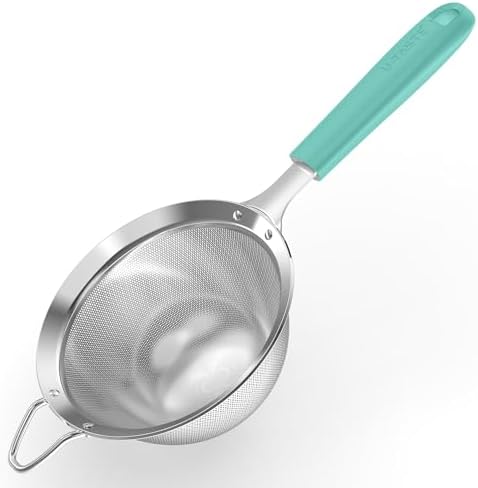 U-Taste Fine Mesh Strainer, 18/8 Stainless Steel Sieve 30 Mesh, M/Aqua Sky