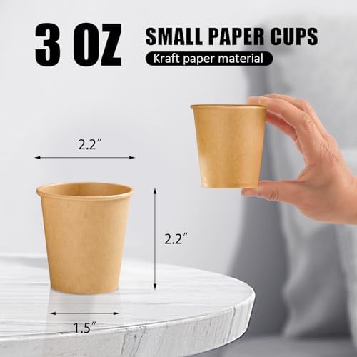 Clawsoff 1200 Pack 3 oz Paper Cups Disposable Kraft Mouthwash Bathroom Cups