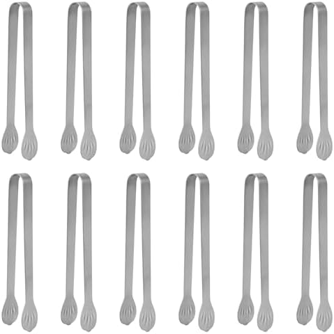 Serving Tongs Kitchen Tongs,Buffet Tongs, Stainless Steel Food Tong Serving Tong,small tongs12 Pack (5 Inch(12 pack))