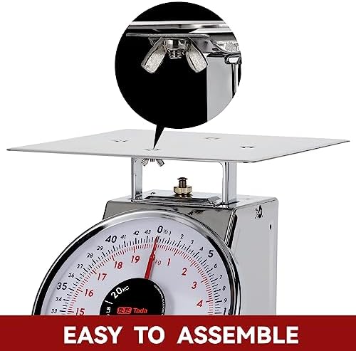 Tada 44 LBS Stainless Steel Heavy Duty Mechanical Kitchen and Food Scale