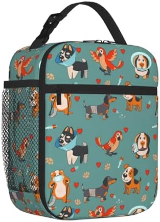 Cute Dog Insulated Lunch Box for Kids, Small Cooler Lunch Bag lunchbox for School, Toddler Lunch Box for Girls boys, Waterproof Durable Portable Lunch Tote Bag Food Container for Travel Picnic Work