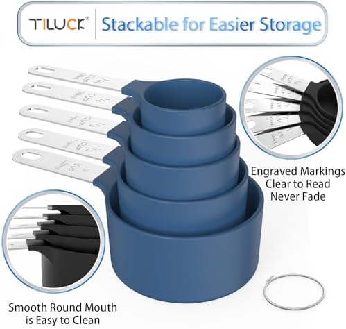 Measuring Cups & Spoons Set, Stackable Cups and Spoons