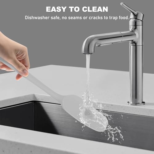 NileHome 6 Pieces Silicone Spatula Set with Silicone Brush,Mixing-Grey