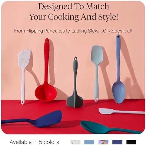 GIR: Get It Right 5 Piece Silicone Kitchen Utensils Set - Ladle, Spatula, Flip, Spoon & Spoonula - Non-Toxic Cooking Utensils for Nonstick Cookware, Cooking and Baking - Sprinkles