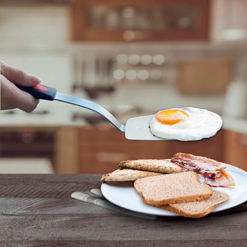 Stainless Steel Flexible Spatula, Thin Metal Turner, Small Slotted