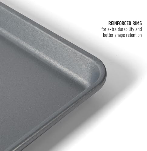 Calphalon Titan Cookie Sheet 2-Pack Set, 12 x 17 Inch Nonstick Baking Sheets, Cookie Baking Sheet, Metal Baking Sheet, PFOA-Free for Even Baking, Durable Design