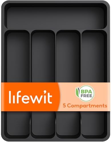 Lifewit Silverware Drawer Organizer Tray, Cutlery Storage for Kitchen