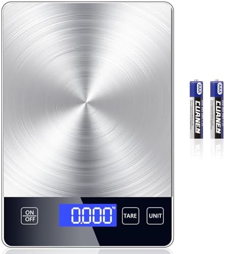 Food Kitchen Scale, Digital Food Scale 33lb Digital Kitchen Scale Precisely Measures Grams and Ounces for Meal Prep Baking and Cooking, 304 Stainless Steel Kitchen Scale LCD Display