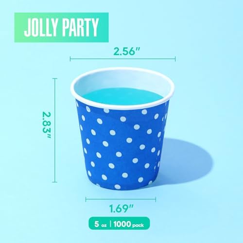 JOLLY PARTY 1000 Pack 5oz Paper Cups, Disposable Small Mouthwash Cups