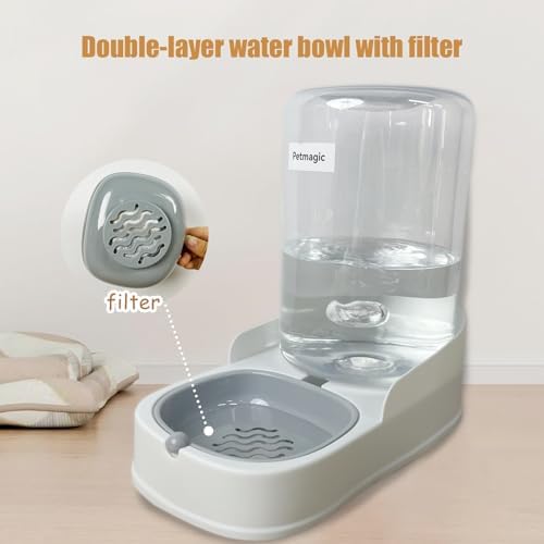 Gravity Cat Feeder By Petmagic,Cat Food and Water Bowl Set.