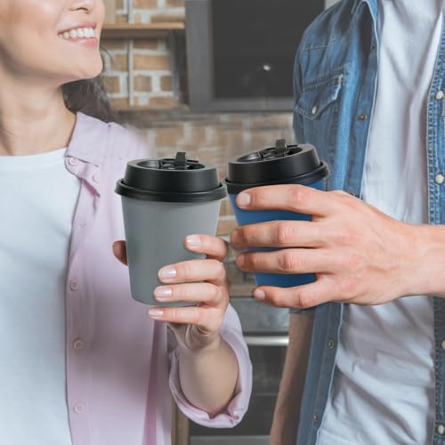 LITOPAK 100 Pack 10 oz Disposable Paper Coffee Cups with Lids