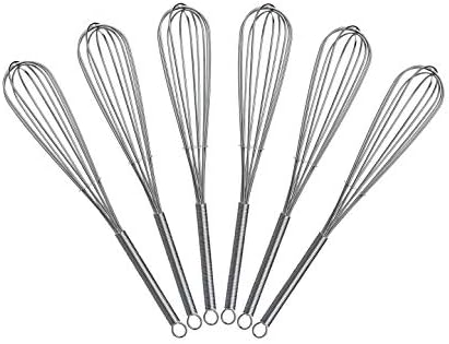 8 inch Mini Wire Whisk 6 Pack - Stainless Steel