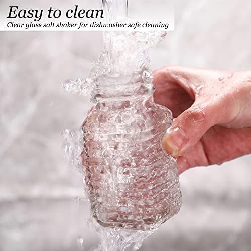 Glass Salt and Pepper Shakers Set,Rectangular Salt Shaker Set