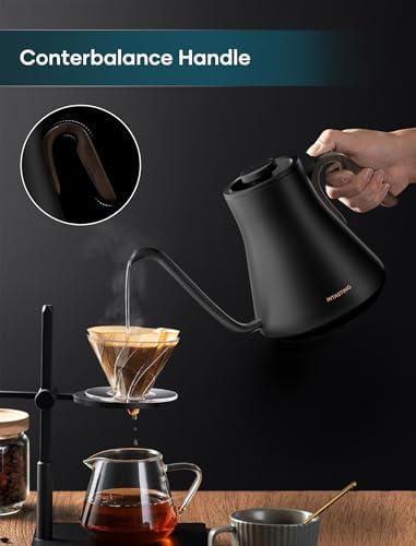 INTASTING Gooseneck Electric Kettle with ±1℉ Temperature Control, 0.9L