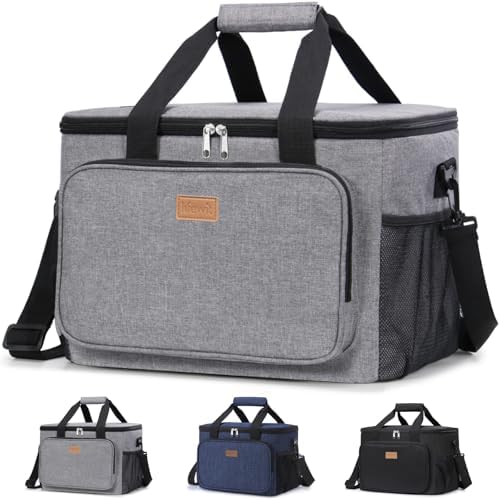 Lifewit Medium Lunch Bag Insulated Lunch Box Soft Cooler Cooling Tote for Adult Men Women, Gray 48-Can (33L)
