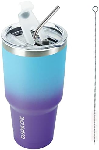 BJPKPK 30 oz Tumbler with Lid and Straw, Insulated Stainless Steel Cup