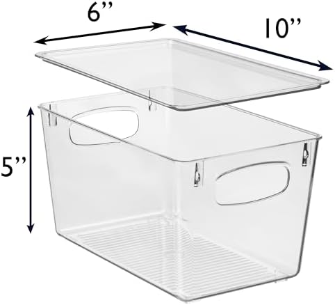ClearSpace Pantry Storage Bins with Lids for Kitchen & Fridge, 8 Pack