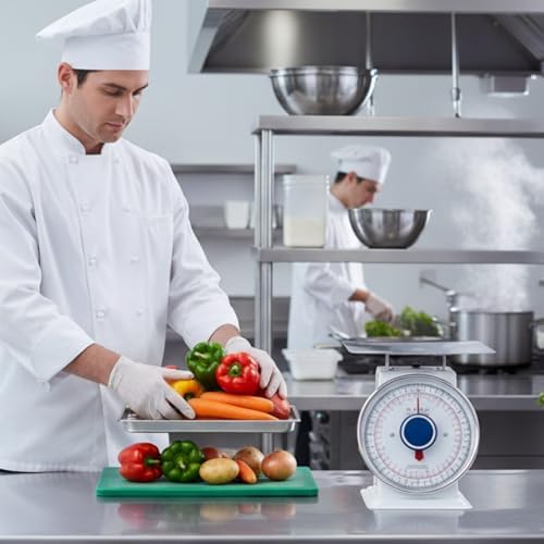 TrueCraftware- 48 lb. Mechanical Kitchen Flat Platform Weighing Food Scale- Heavy Duty Portion Control Mechanical Kitchen and Food Scale Industrial Dial Scale for Kitchens and Restaurants