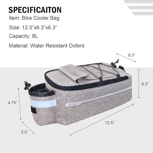 RAYMACE Bike Rear Rack Bag, Bike Trunk Cooler Bag